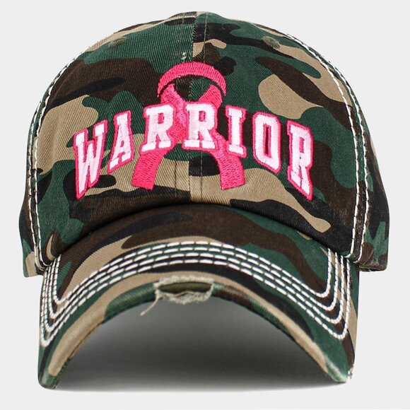Camouflage Army Print Pink Ribbon Breasy Cancer Awareness Baseball Cap Hat - Picture 1 of 1